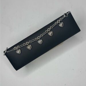 David Yurman 925/18k 5 Heart Charm Bracelet